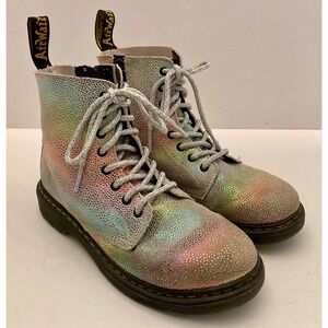 Doc Martens‎ Airwalk Leather Multicolor Combat Boots Lug Pascal J 1460 Kids Sz 2
